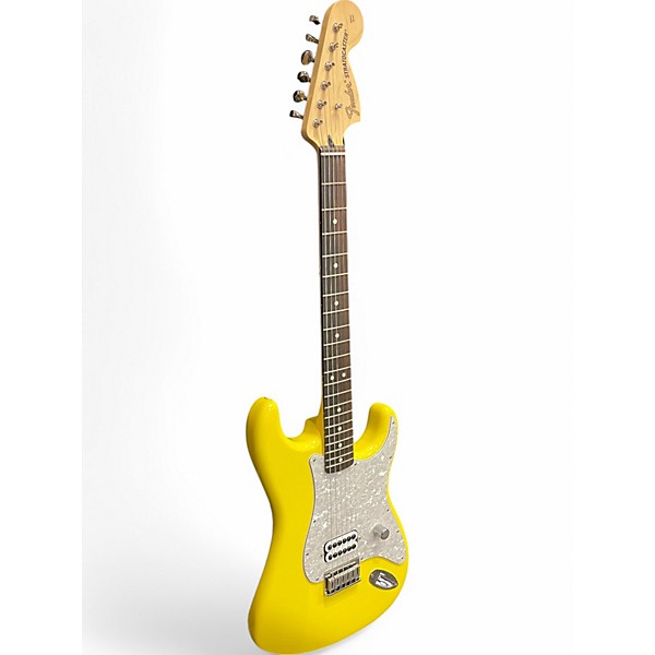 Used Fender Tom Delonge Signature Stratocaster Yellow Solid Body Electric Guitar