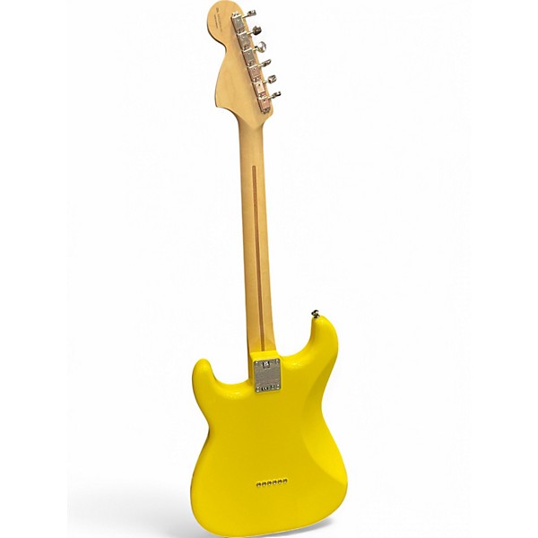 Used Fender Tom Delonge Signature Stratocaster Yellow Solid Body Electric Guitar