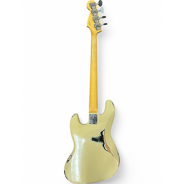 Used Fender 1964 Relic Jazz Bass Olympic White Electric Bass Guitar