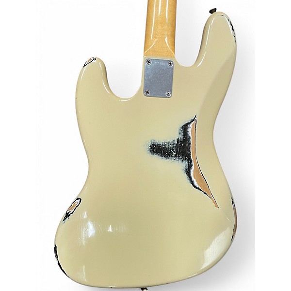 Used Fender 1964 Relic Jazz Bass Olympic White Electric Bass Guitar