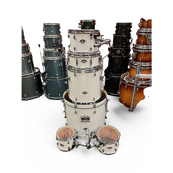 Used Pearl 6 Piece Export WHITE Drum Kit,Specials : American Fashion Style Bags On Sale