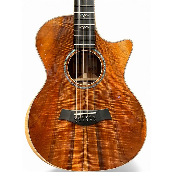 Used 2023 Taylor CUSTOM GA KOA MASTER GRADE Natural 12 String Acoustic Electric Guitar
