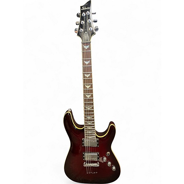 Used Schecter Guitar Research C1 Plus TRANSPARENT RED Solid Body Electric Guitar