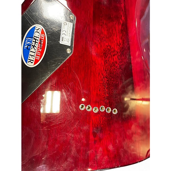 Used Schecter Guitar Research C1 Plus TRANSPARENT RED Solid Body Electric Guitar