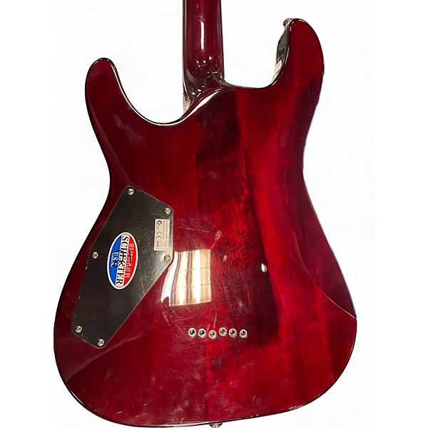 Used Schecter Guitar Research C1 Plus TRANSPARENT RED Solid Body Electric Guitar
