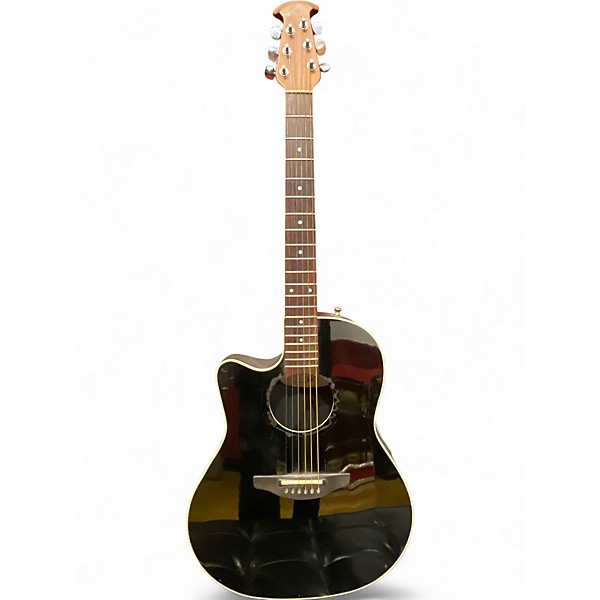 Used Ovation 1861AX-5 Standard Balladeer Left Handed Black Acoustic Electric Guitar