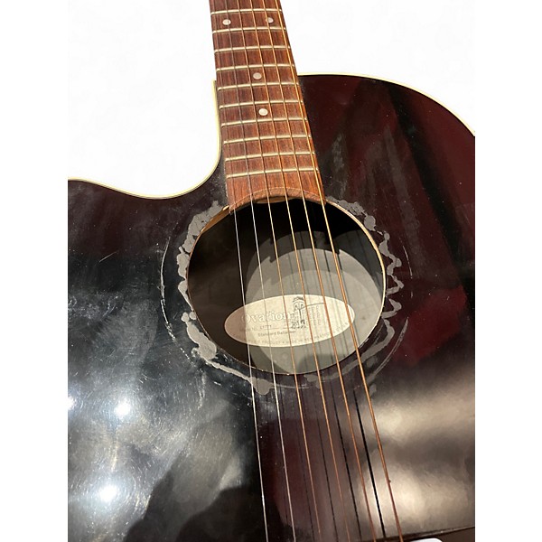 Used Ovation 1861AX-5 Standard Balladeer Left Handed Black Acoustic Electric Guitar