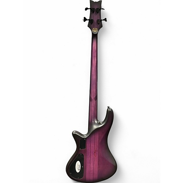 Used Schecter Guitar Research Stiletto Studio 4 Trans Purple Electric Bass Guitar