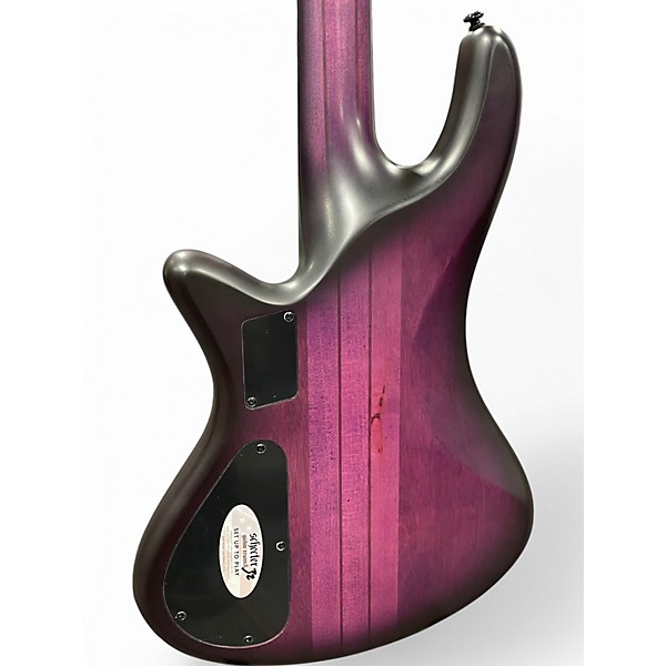 Used Schecter Guitar Research Stiletto Studio 4 Trans Purple Electric Bass Guitar