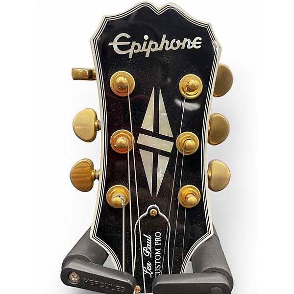 Used 2018 Epiphone Les Paul Custom Pro Antique Ivory Solid Body Electric Guitar