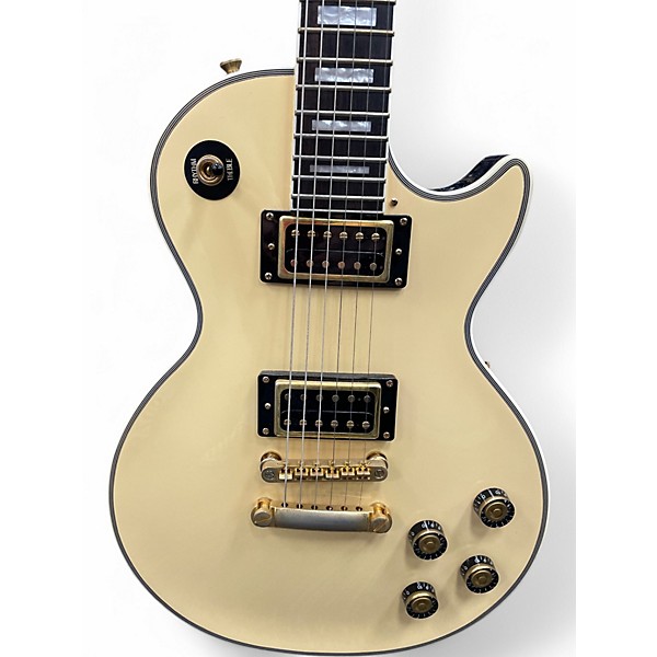 Used 2018 Epiphone Les Paul Custom Pro Antique Ivory Solid Body Electric Guitar