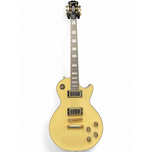 Used 2018 Epiphone Les Paul Custom Pro Antique Ivory Solid Body Electric Guitar