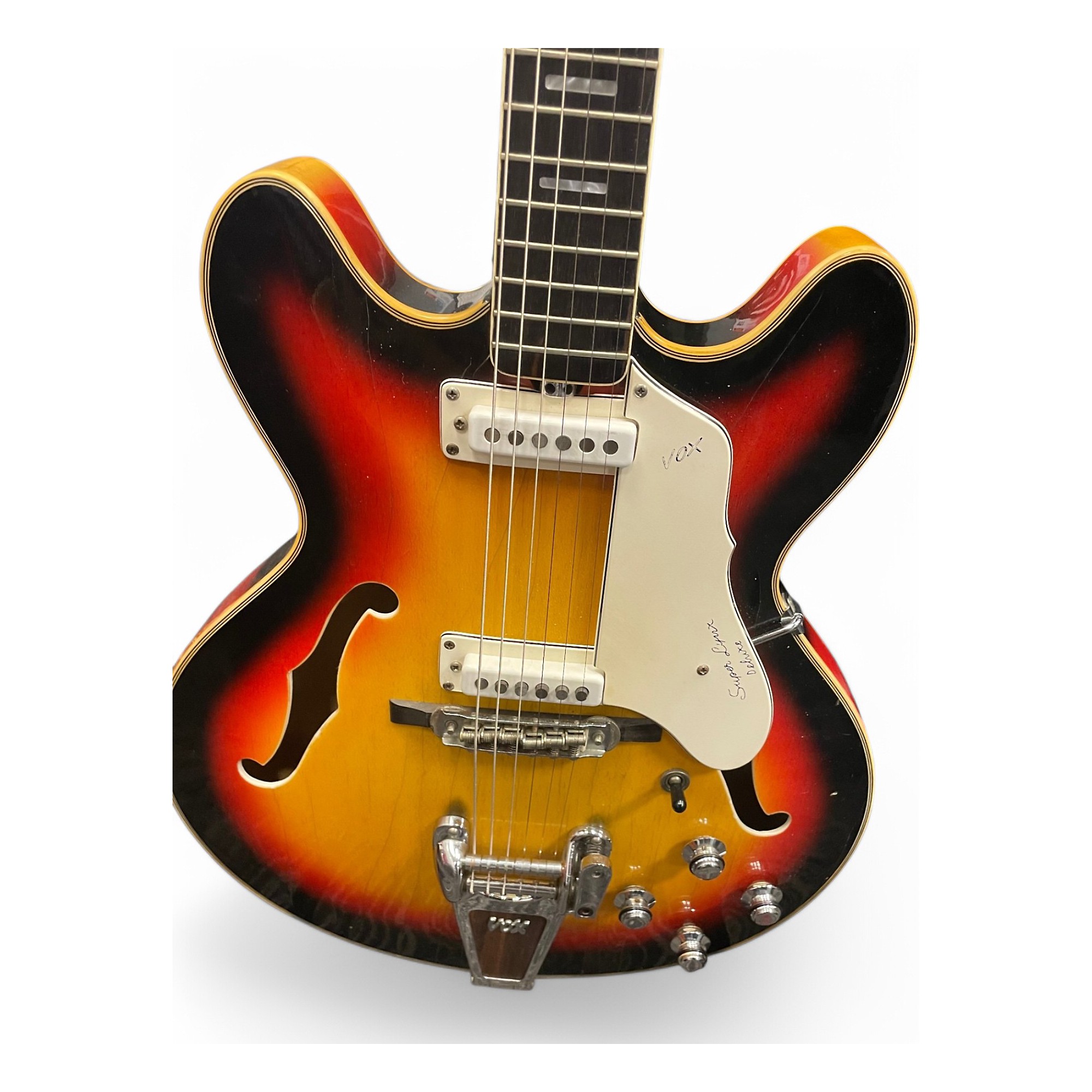 超ビンテージチューナー LUX L308 Vintage 1960s VOX SUPER LYNX DELUXE Sunburst Hollow Body Electric