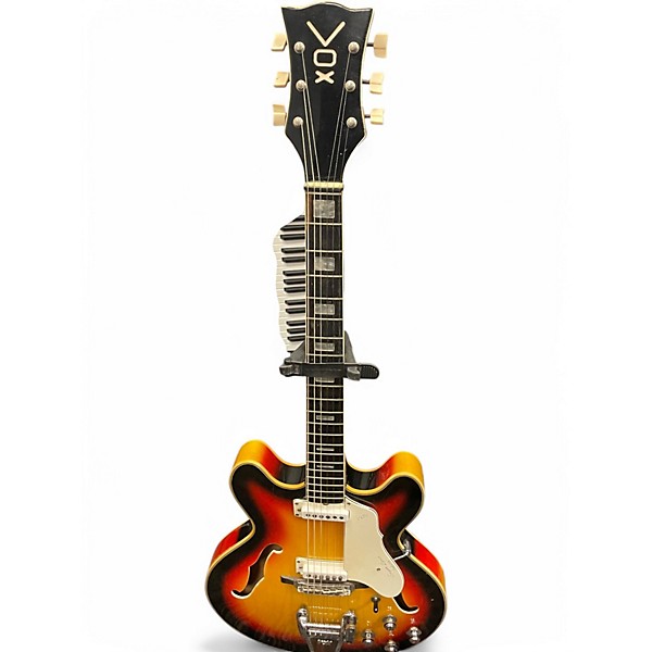 Vintage 1960s VOX SUPER LYNX DELUXE Sunburst Hollow Body Electric Guitar