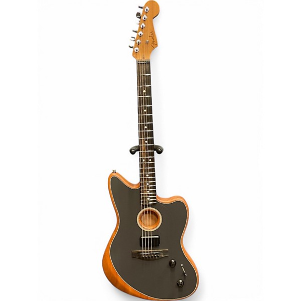 Used Fender American Acoustasonic Jazzmaster Ebony Acoustic Electric Guitar