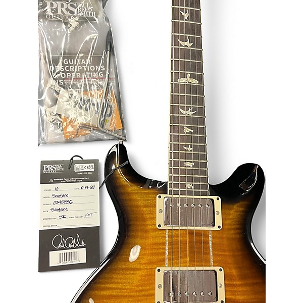 Used 2022 PRS Santana Signature Black Gold Burst Solid Body Electric Guitar