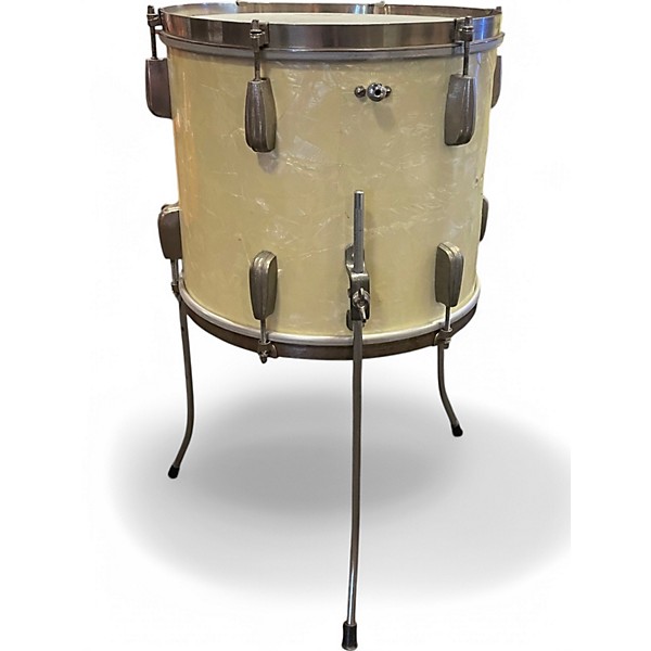 Vintage 1940s Slingerland 3 Piece Radio King White Marine Pearl Drum Kit