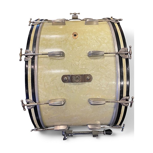 Vintage 1940s Slingerland 3 Piece Radio King White Marine Pearl Drum Kit