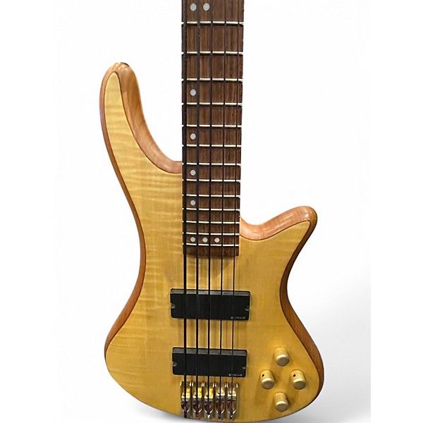 Used Schecter Guitar Research Diamond Passive Custom Active 5 String Natural Electric Bass Guitar