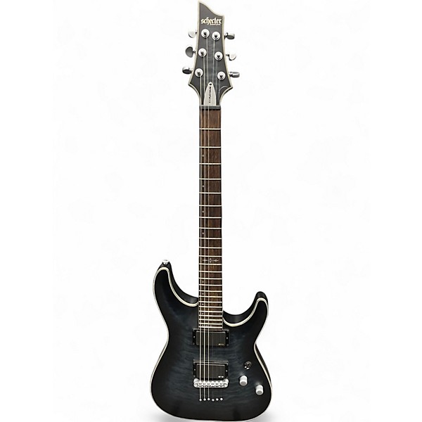 Used Schecter Guitar Research C1 Platinum Trans Black Solid Body Electric Guitar