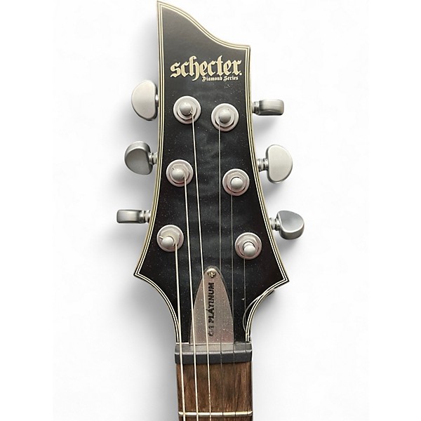 Used Schecter Guitar Research C1 Platinum Trans Black Solid Body Electric Guitar