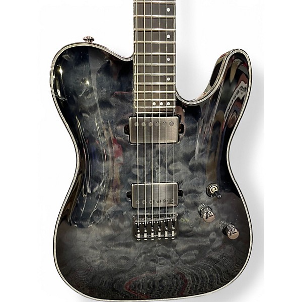 Used Schecter Guitar Research Hellraiser Hybrid PT Trans Black Solid Body Electric Guitar