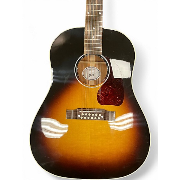 Used Gibson J45 12 String 2 Color Sunburst 12 String Acoustic Electric Guitar