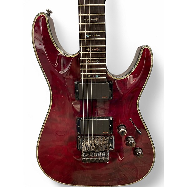 Used Schecter Guitar Research Hellraiser C1 Floyd Rose Black Cherry Solid Body Electric Guitar