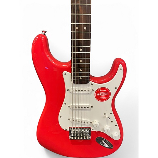 Used Squier Bullet Stratocaster Hardtail Red Solid Body Electric Guitar