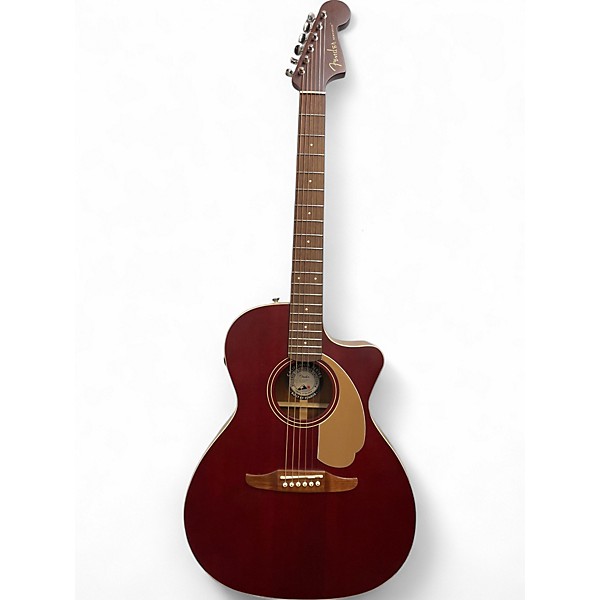Used Fender Newporter Player Flat Red Acoustic Electric Guitar,Specials : American Fashion Style Bags On Sale
