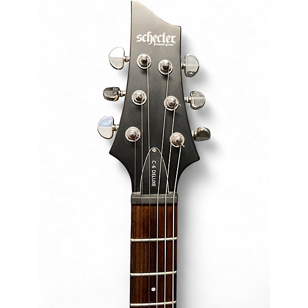 Used Schecter Guitar Research C6 Deluxe Black Solid Body Electric Guitar