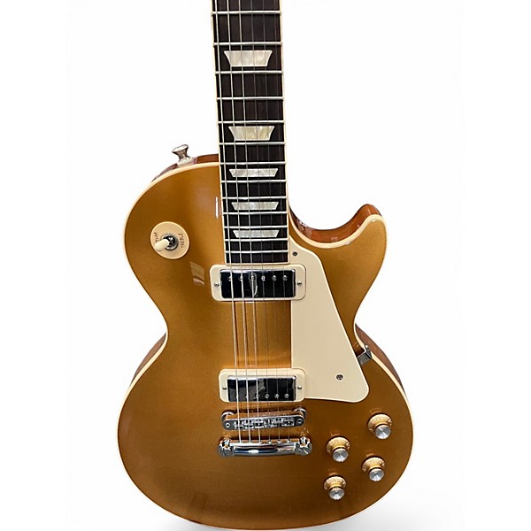 Used Gibson Les Paul Deluxe Gold Top Solid Body Electric Guitar