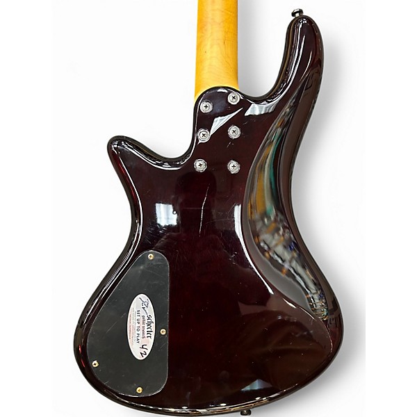 Used Schecter Guitar Research Stiletto Extreme 4 String Black Cherry Electric Bass Guitar