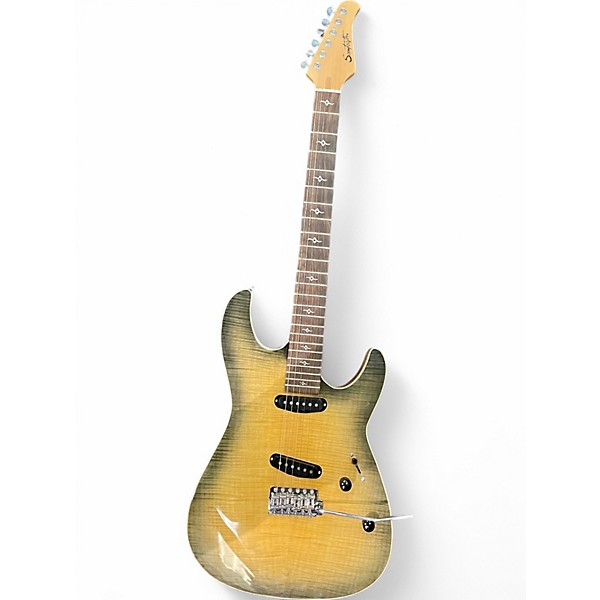 Used Sawtooth NATURAL  MOSS BURST Solid Body Electric Guitar