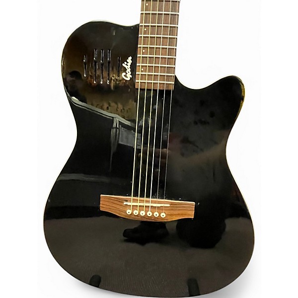 Used 2000s Godin A6 Ultra Black Acoustic Electric Guitar