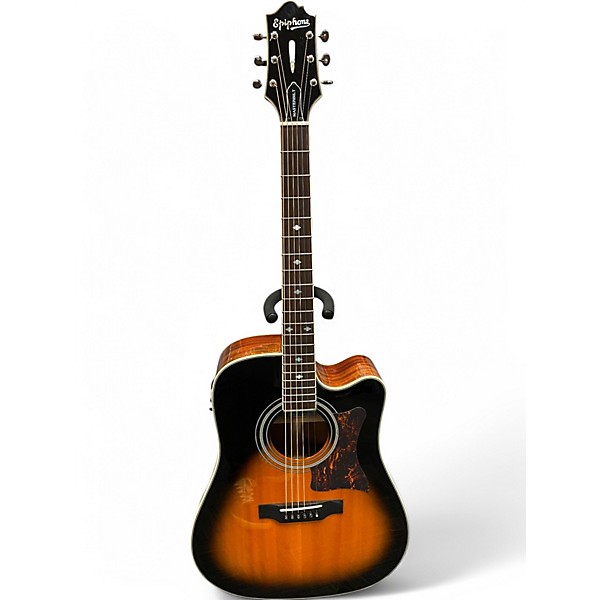 Used Epiphone Masterbuilt DR-500MCE Vintage Sunburst Acoustic Electric Guitar