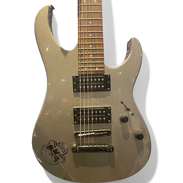 Used Washburn WG-587 Metallic Silver Solid Body Electric Guitar