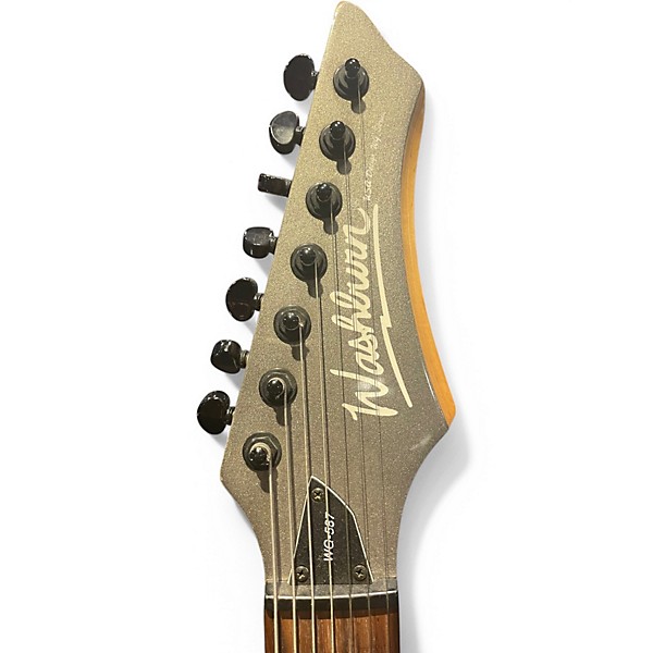 Used Washburn WG-587 Metallic Silver Solid Body Electric Guitar