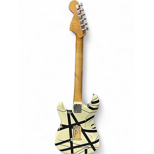 Used EVH Striped Series '78 Eruption White with Black Stripes Solid Body Electric Guitar