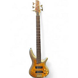 Used Ibanez SR405 5 String Gold Metallic Burst Electric Bass Guitar