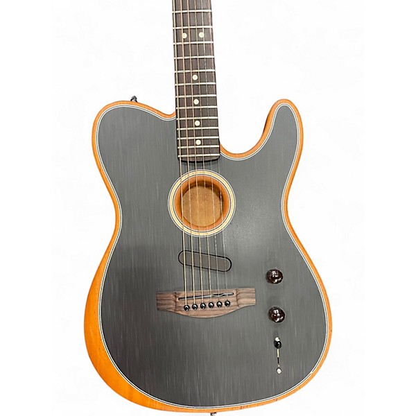 Used Fender Acoustasonic Player Telecaster BRUSHED BLACK Acoustic Electric Guitar