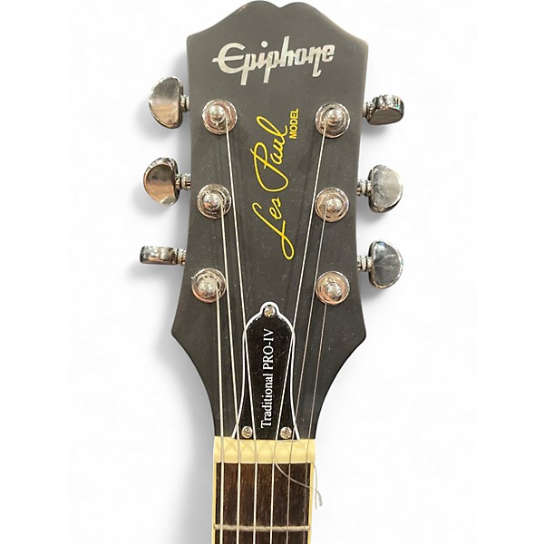 Used Epiphone Les Paul Traditional Pro IV Satin Black Solid Body Electric Guitar