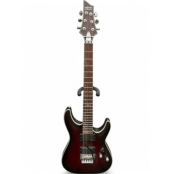 Used Schecter Guitar Research C1 Platinum FR Crimson Red Burst Solid Body Electric Guitar