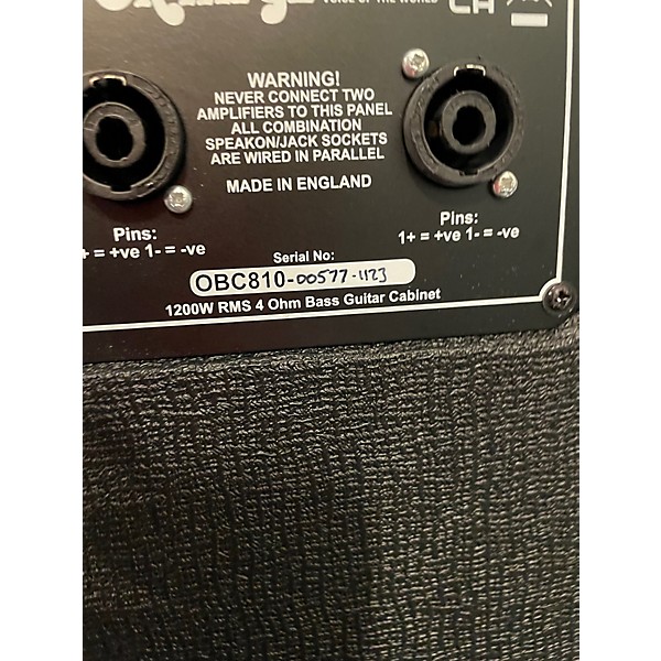 Used Orange Amplifiers OBC810 8x10 Bass Cabinet