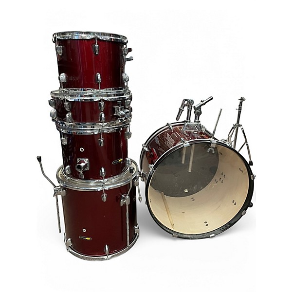 Used Sound Percussion Labs 5 Piece Unity Metallic Red Drum Kit