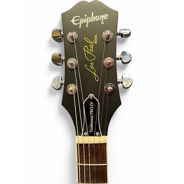 Used Epiphone Les Paul Traditional Pro IV Ebony Solid Body Electric Guitar