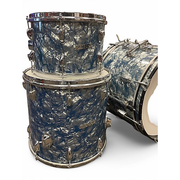 Used Pearl 3 Piece Deluxe Light Blue Pearl Drum Kit