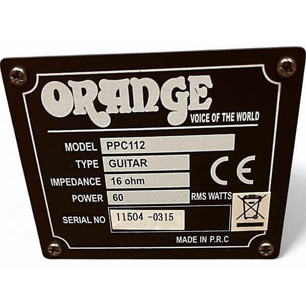 Used Orange Amplifiers PPC112C 1x12 Guitar Cabinet