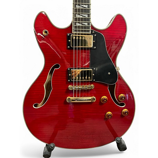 Used Washburn HB35 Red Hollow Body Electric Guitar