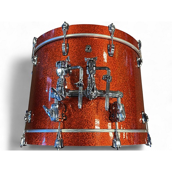 Used Ludwig 3 Piece KEYSTONE X ORANGE  SPARKLE Drum Kit